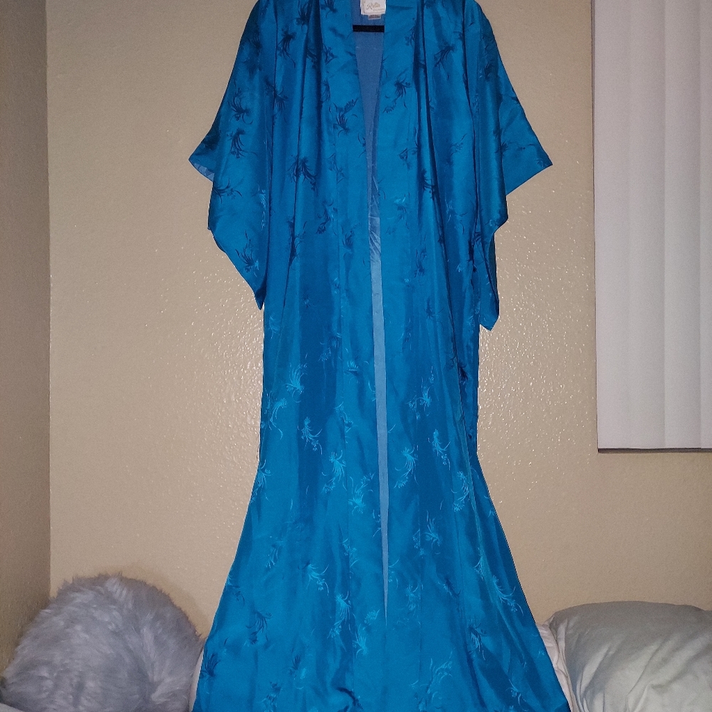 Silk Vintage Hong Kong Kimono Robe BURNING MAN FESTIVAL